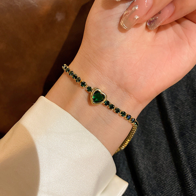 Wholesale Emerald Diamond Geometric Circle Bracelet